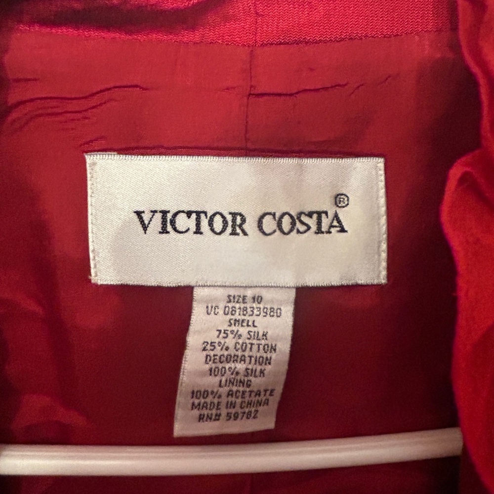 Vintage Victor Costa  Ruffle Red Jacket Size 10 Rare 80s - Picture 4 of 10